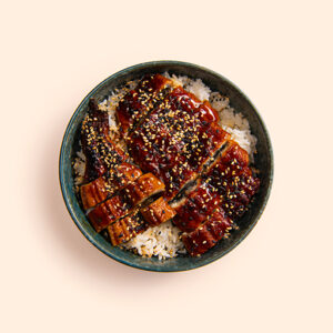172. DONBURI UNAGI-DON(ANGUILA,SALSA ANGUILA,SESAMO Y ARROZ)